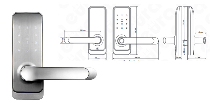 KLAMKA Z KONTROLEREM DOSTĘPU ELH-51H4 silver